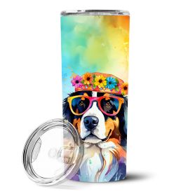 Bernese Mountain Dog Hippie Dawg Stainless Steel Skinny Tumbler Vacuum Double Walled Reusable Insulated Tumbler Travel Cup for Coffee Cocktails Gift w